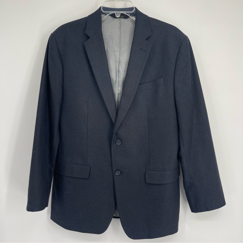 Sport Coat Blazer Two Button Suit Jacket Blue 42R Slim Preppy Academia